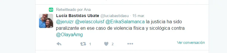 Twitter de Lucia Bastidas
