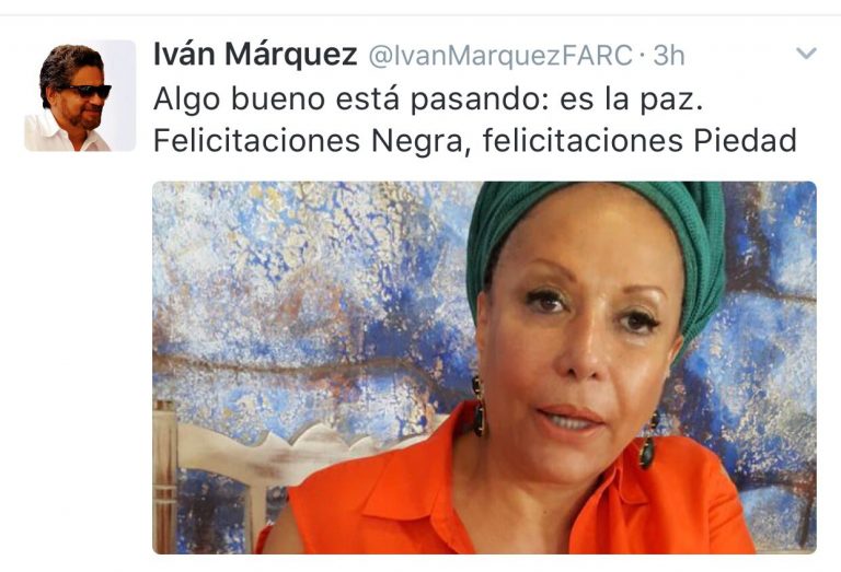 El controvertido trino de Iván Márquez felicitando a Piedad Córdoba