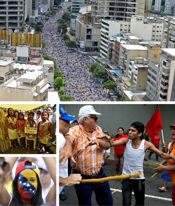 Marcha opositora en Venezuela