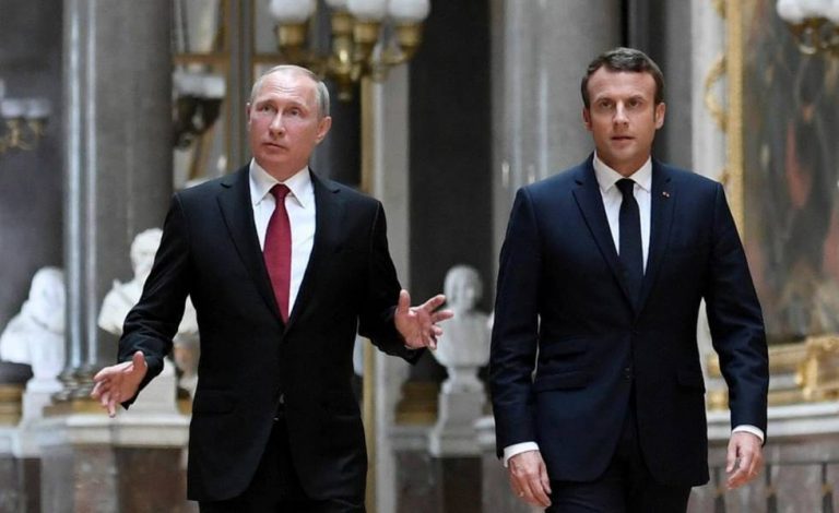 Vladímir Putin y Emmanuel Macron