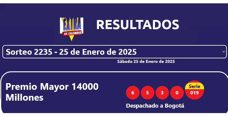 resultados sorteo extra de col2