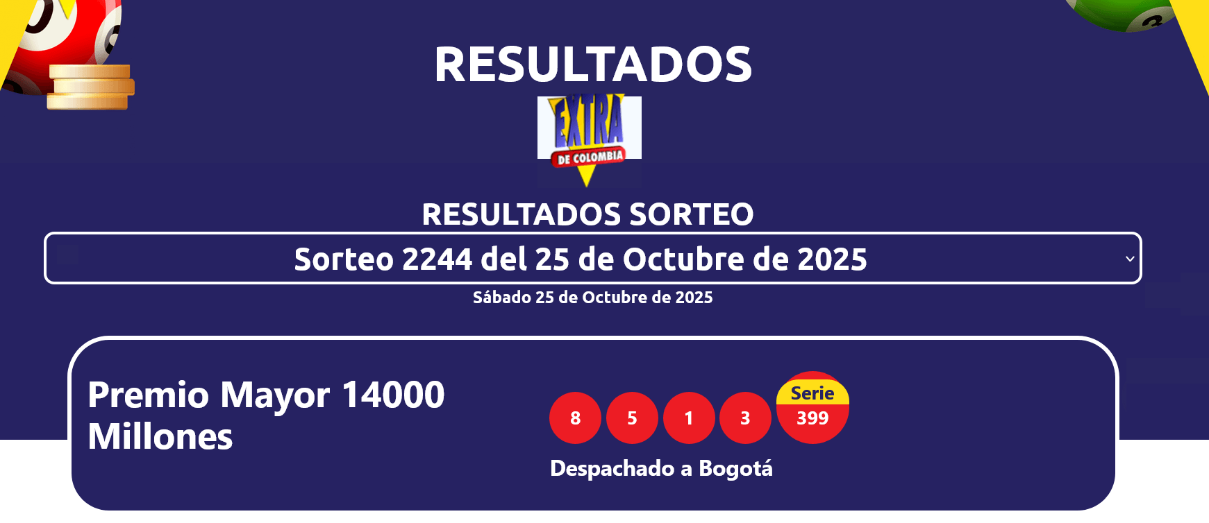 resultados sorteo extraordinario de colombia resultados 2