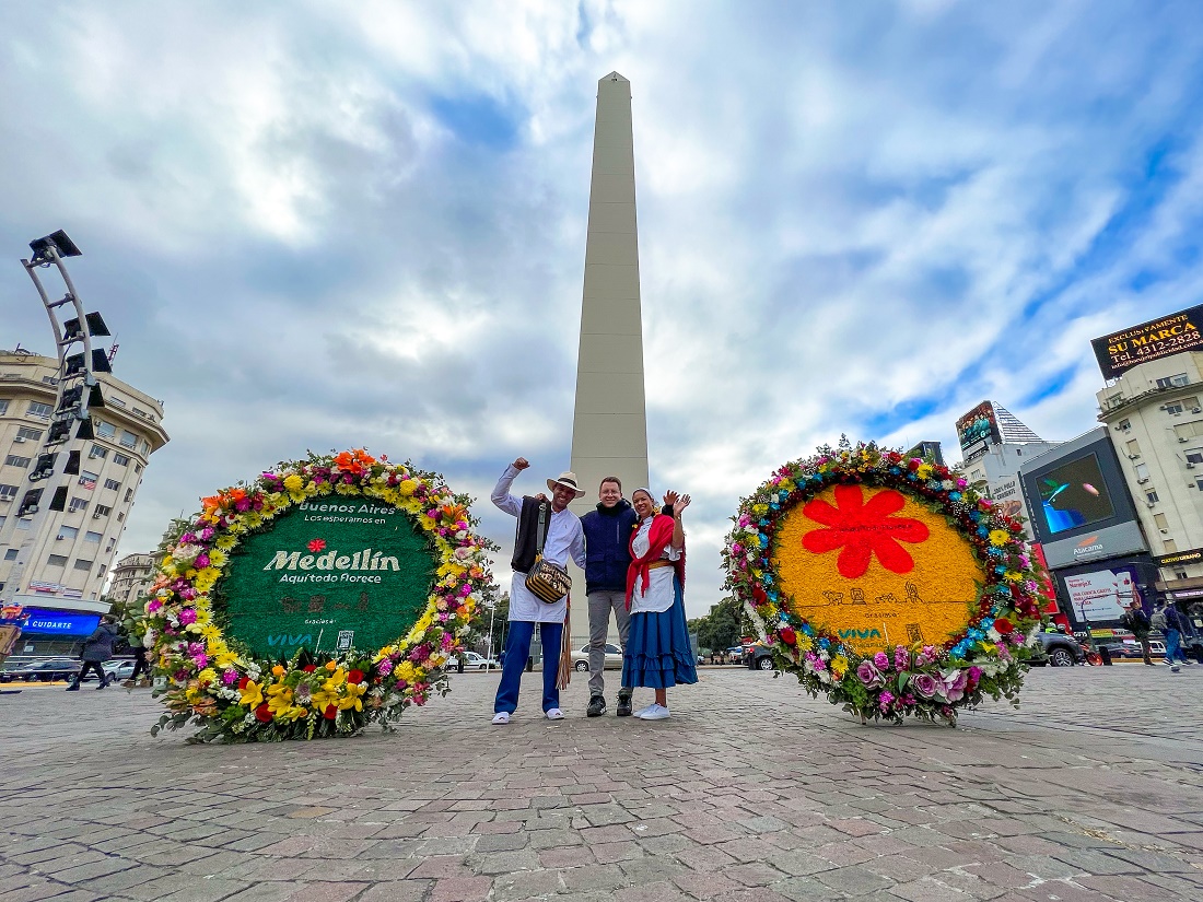 Silleteros de Medellín fueron a Buenos Aires (Argentina) para promocionar la Feria de las Flores