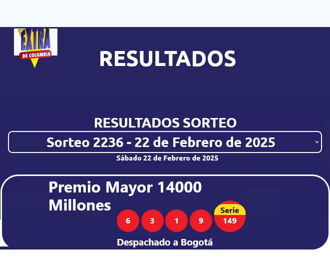 resultados sorteo extraordinario de colombia 22 feb 2025 1