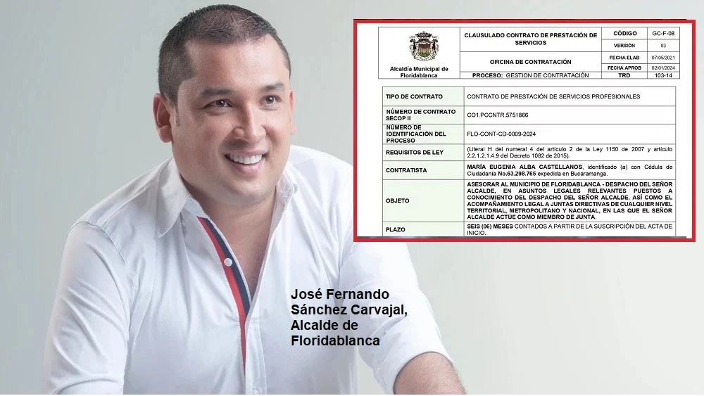 josé fernando sánchez carvajal, alcalde de floridablanca