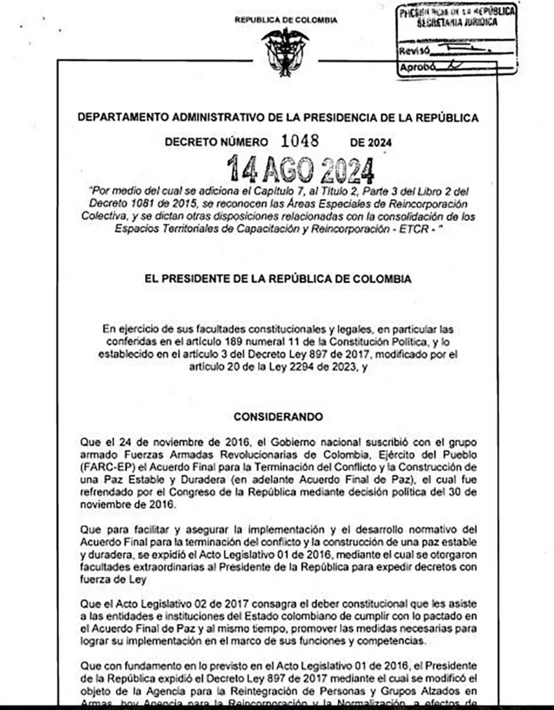 reincorporacion de miembros farc