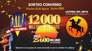 sorteo extra de col y loteria del meta ago 2024