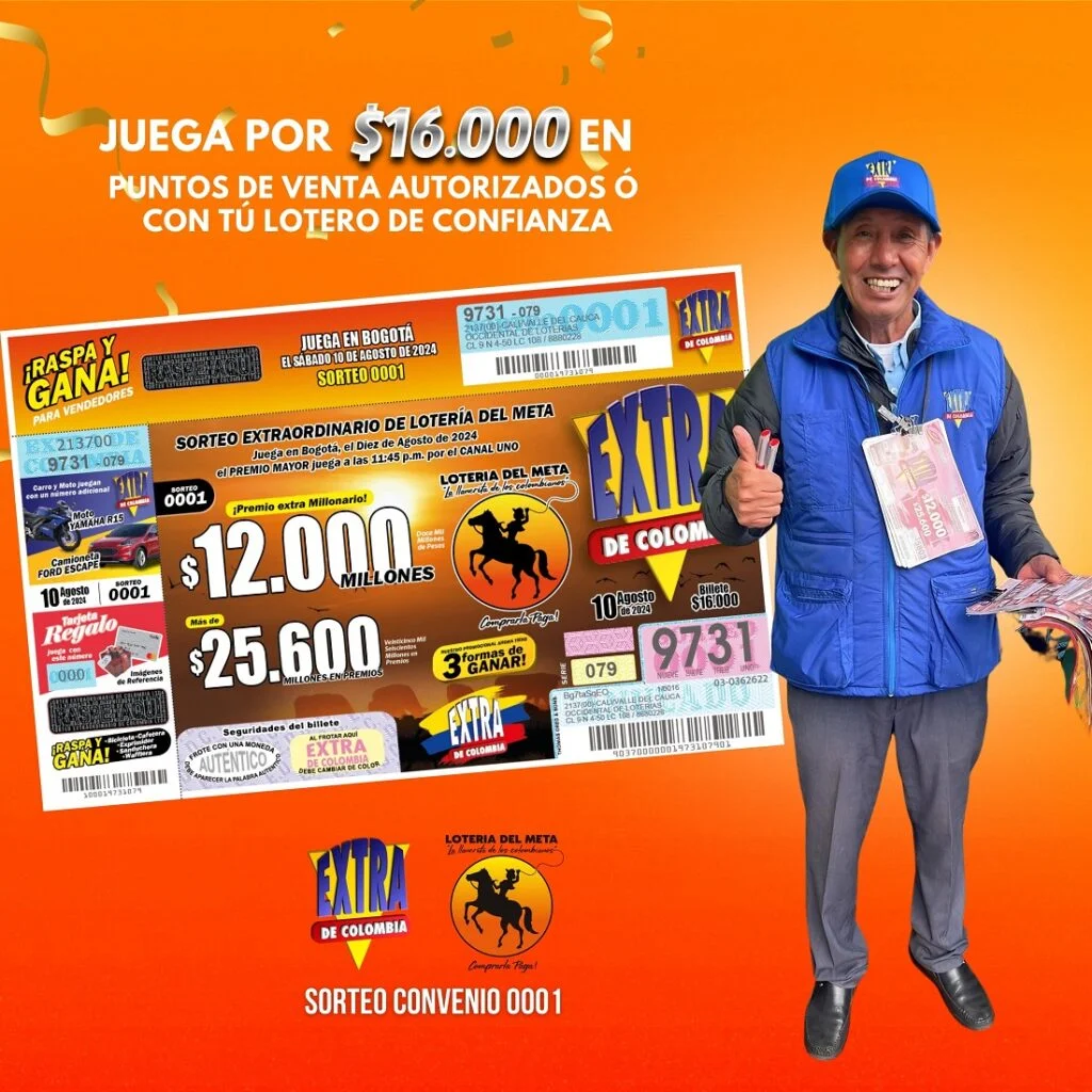 sorteo extra de col y loteria del meta5 ago 2024