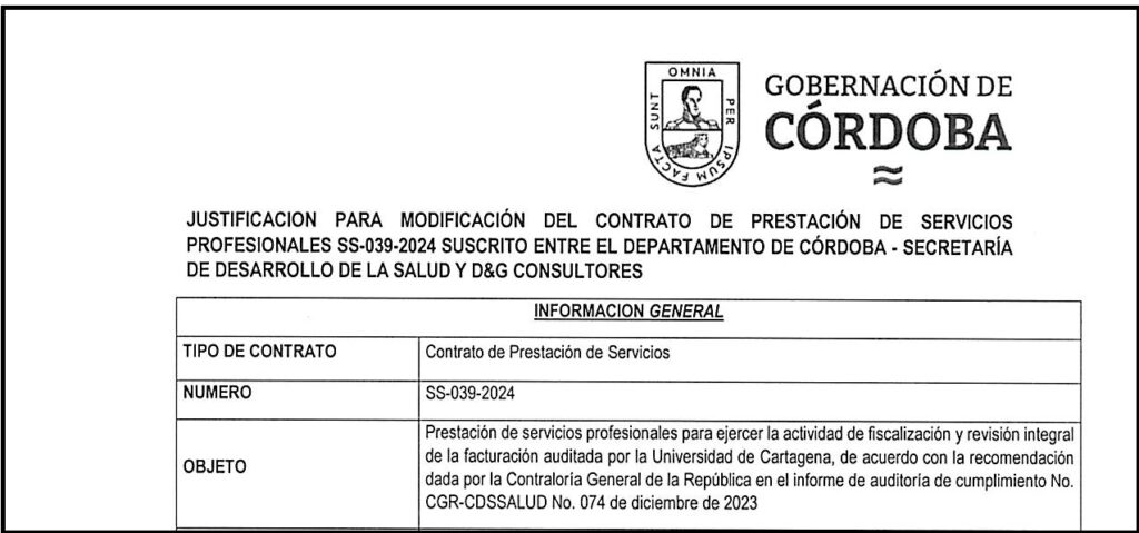 justificaciÓn prorroga a contrato ss 039 2024 gob cordoba