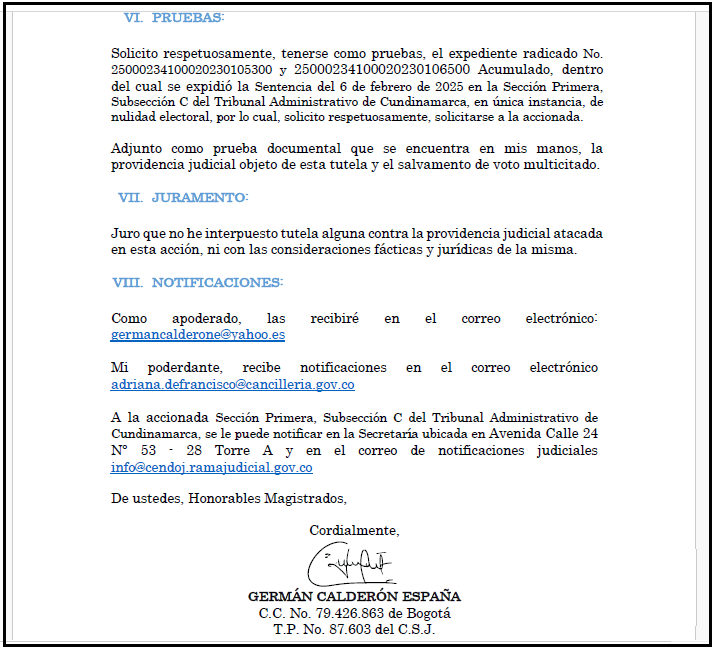 tutela de germán calderon a favor de adriana de franciscob