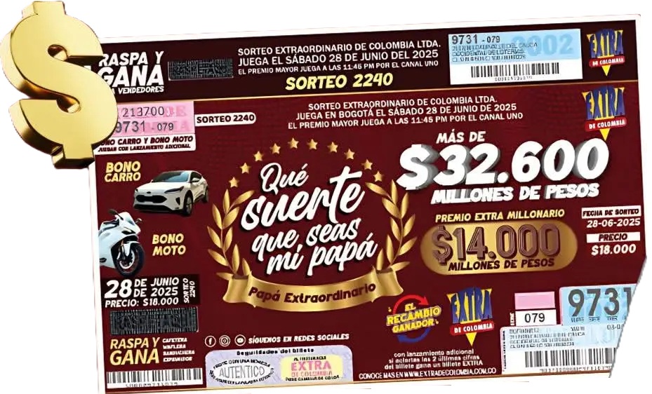 sorteo extra de col 28 junio 2025