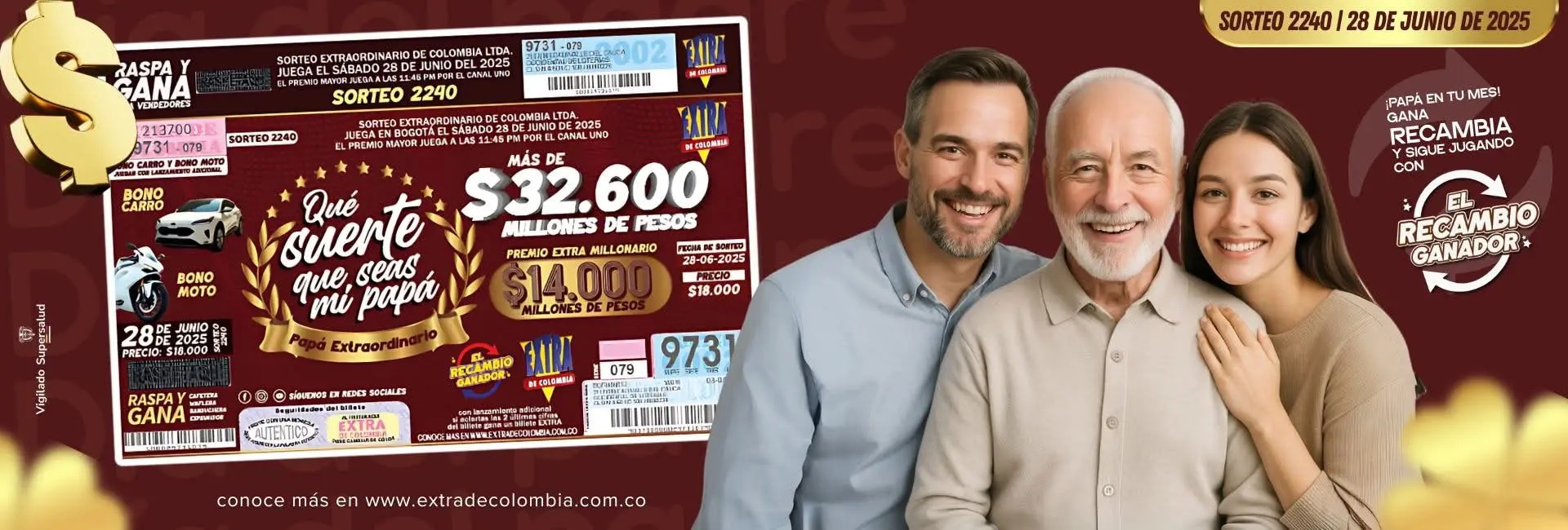 sorteo extra de col 28 junio 20251