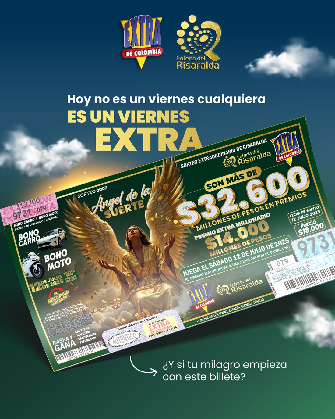 sorteo extraordinario de loteria del risaralda y el extra de col1