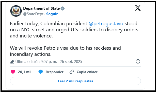 trino del departamento de estado sobre visa de petro