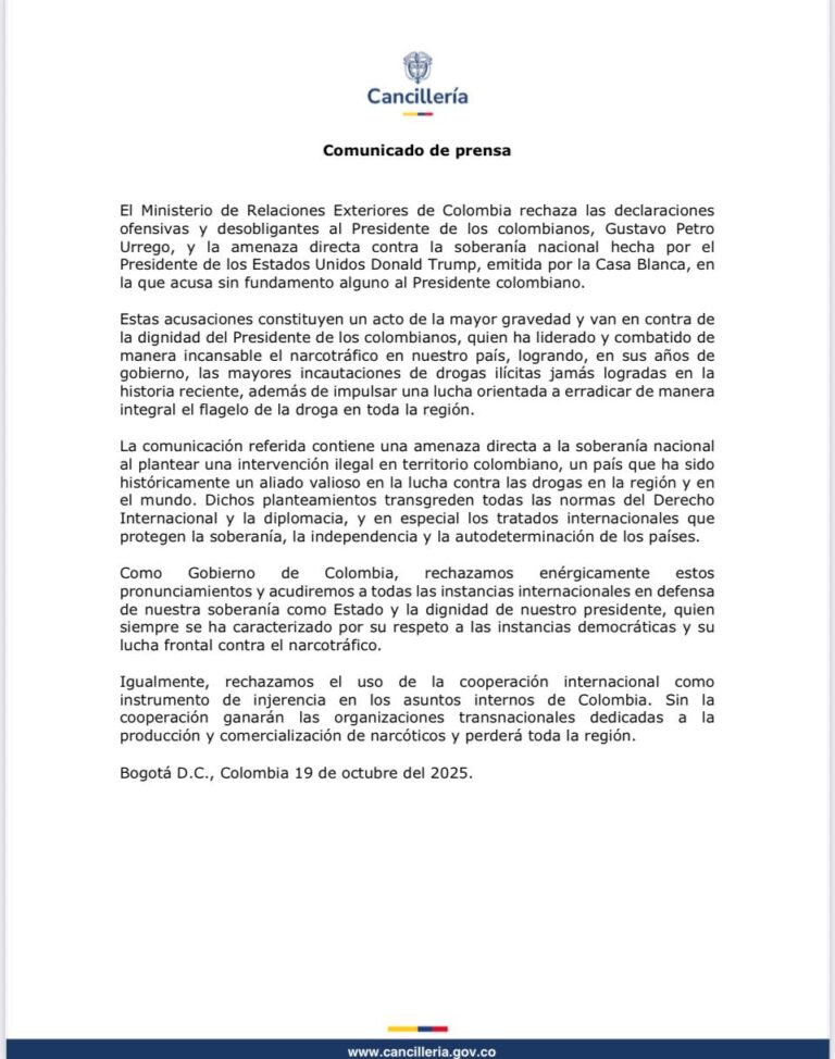 comunicado cancilleria