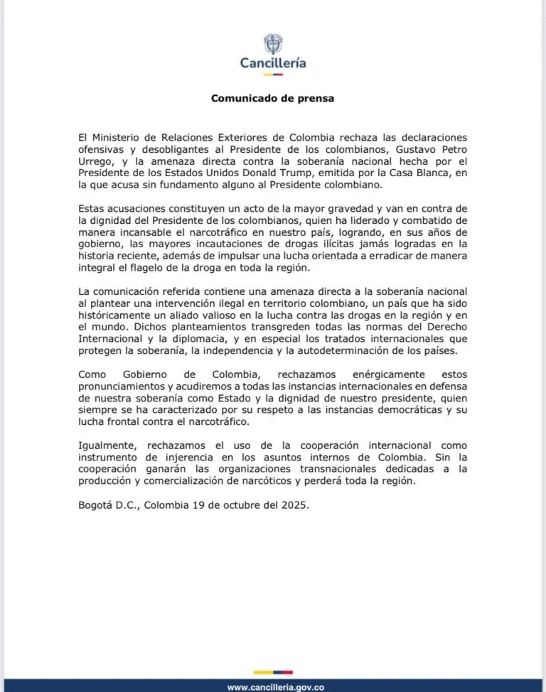 comunicado cancilleria