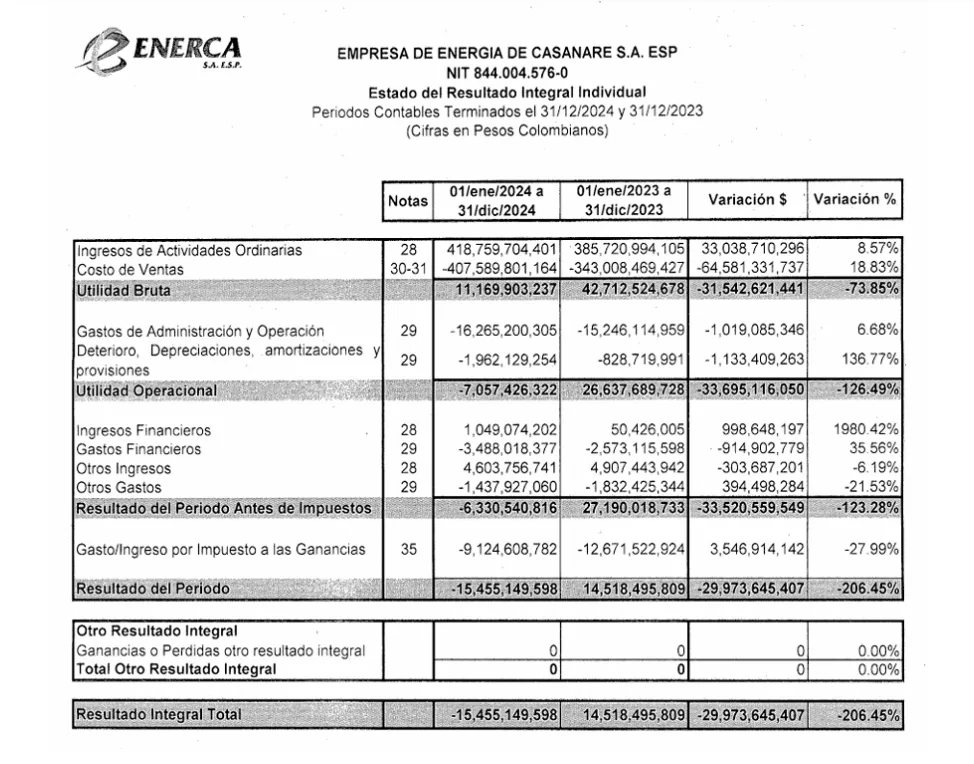 cuadro contable enerca
