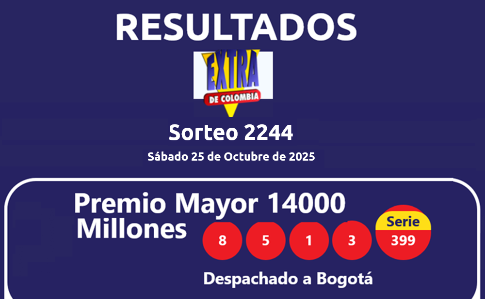 resultados sorteo extraordinario de colombia 25 oct de 2025 a