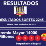 resultados sorteo extraordinario de colombia nov 2025