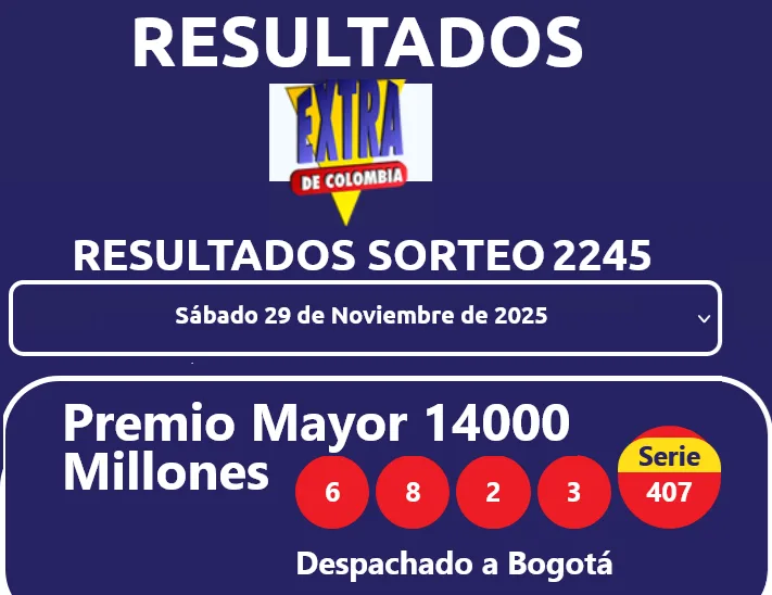 resultados sorteo extraordinario de colombia nov 2025