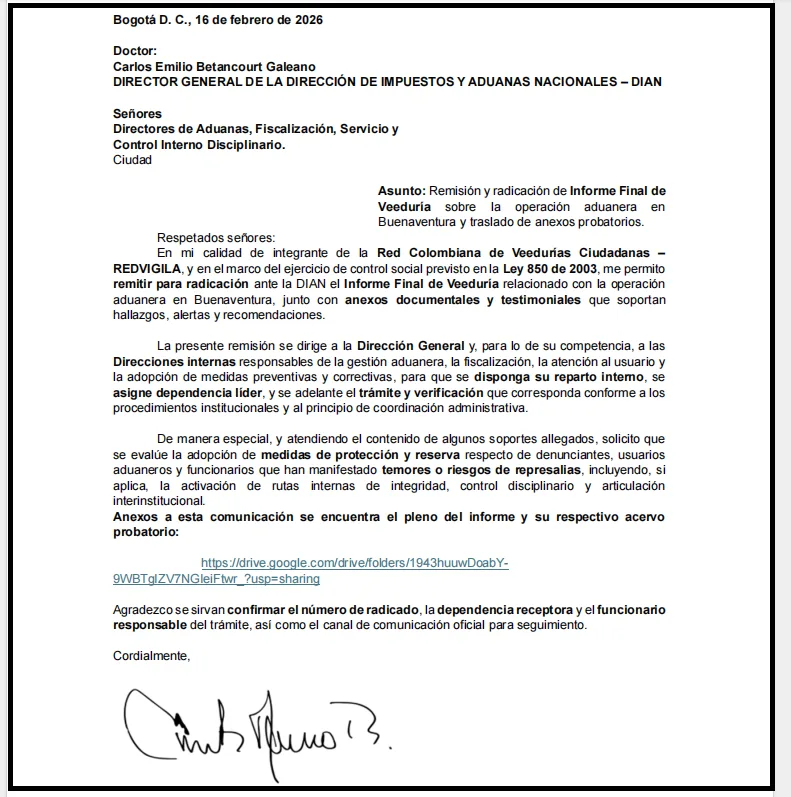 denuncia ante la dian