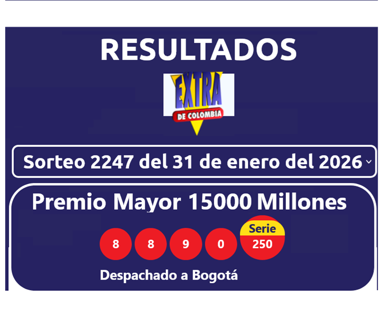 resultados sorteo extraordinario de colombia ene 31 2026
