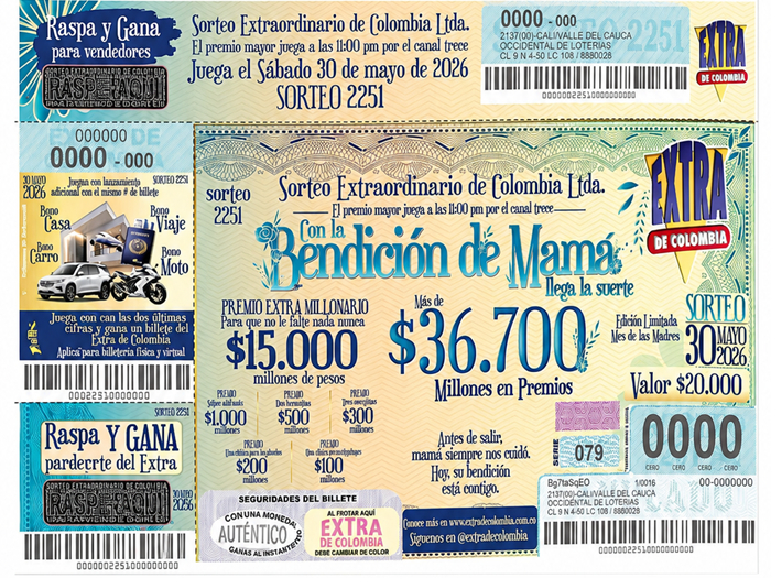 billete sorteo extra de col mayo