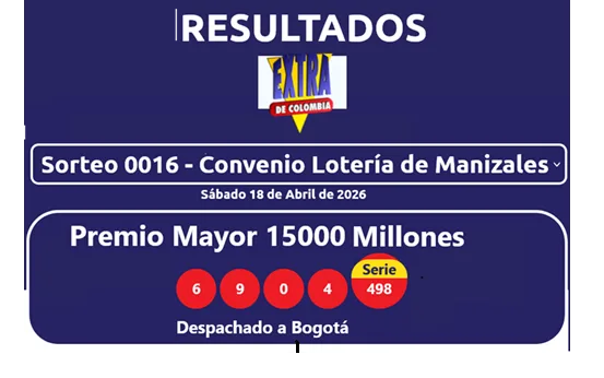 resultados sorteo extraordinario de colombia y loteria de manizales 3