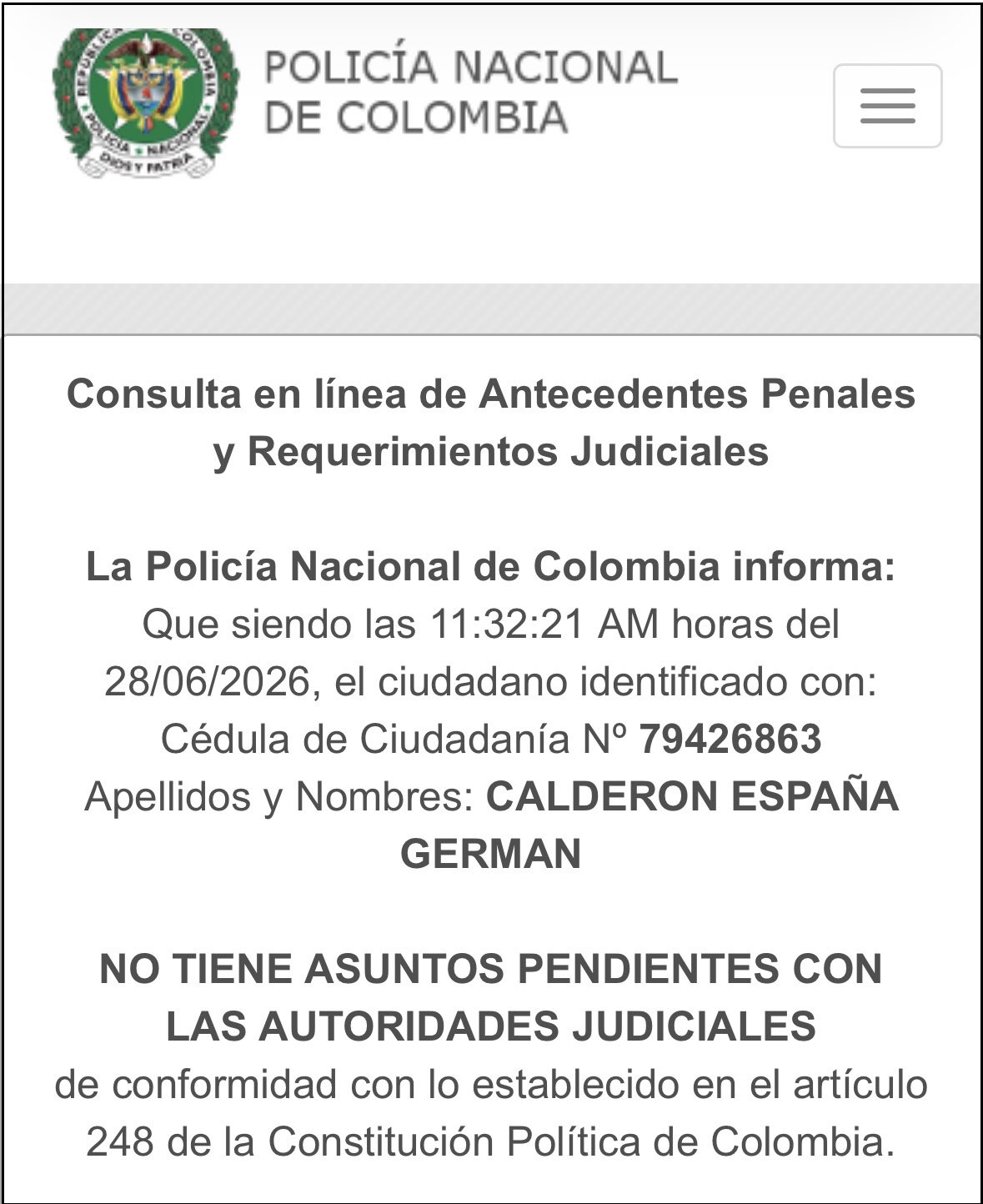 antecedcentes juridicales de german calderon españa
