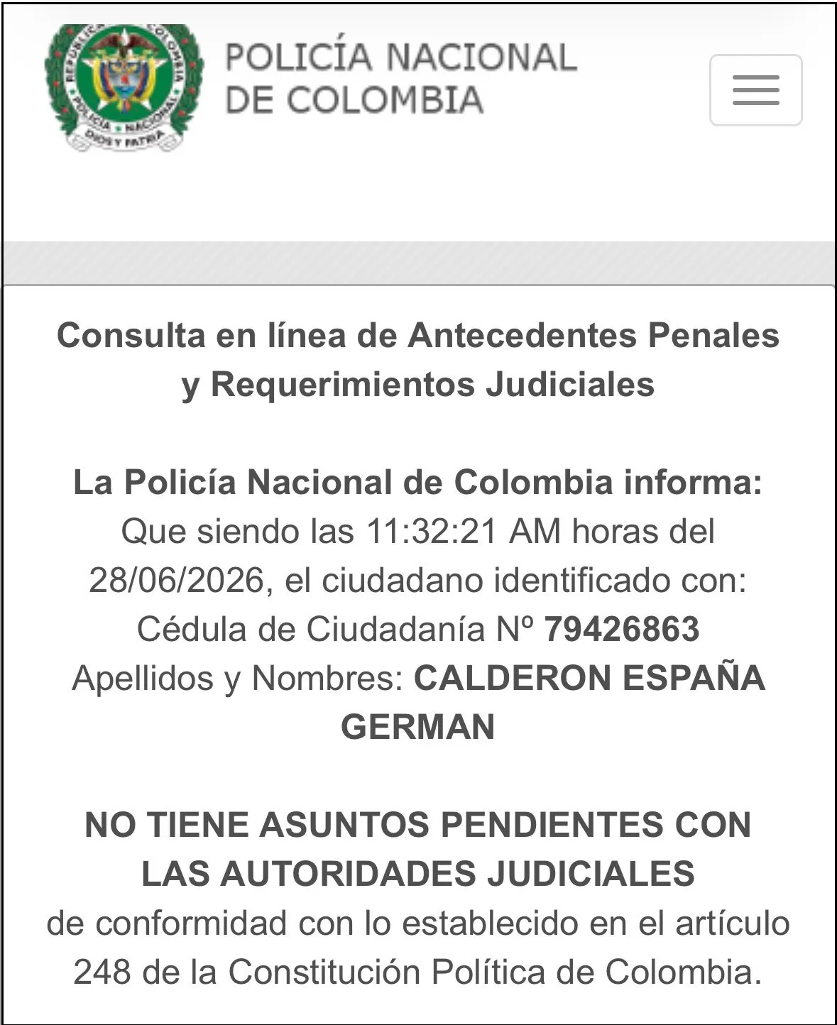 antecedcentes juridicales de german calderon españa