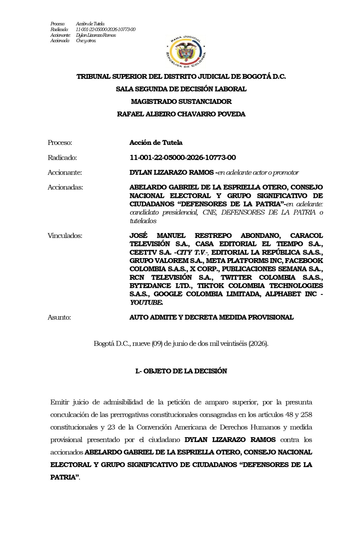 fallo de tutela contra abelardo de la espriella page 0001