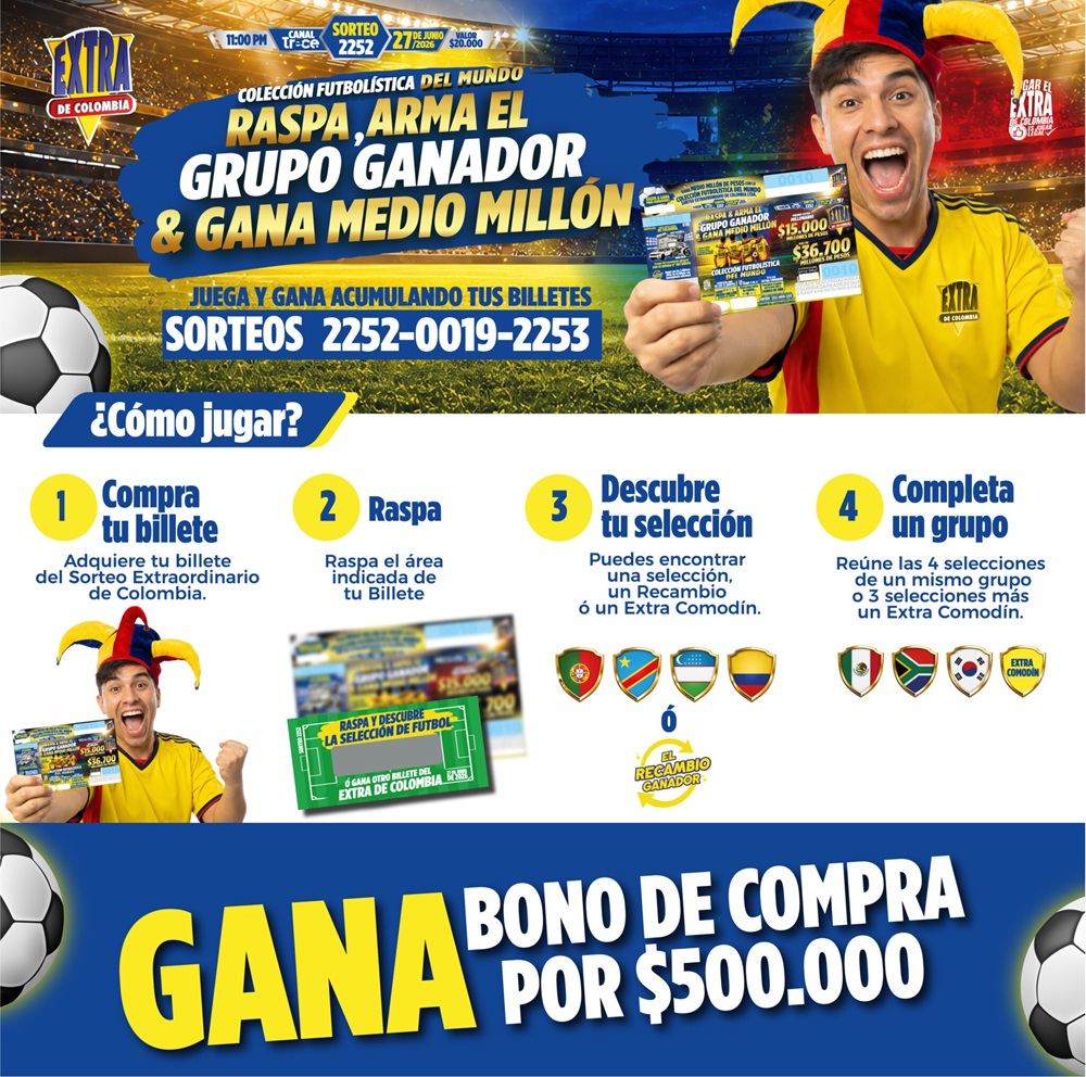 sorteo extra de colombia de junio 2026