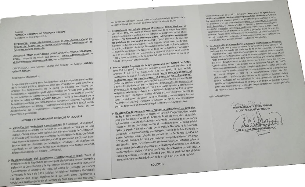queja contra el juez