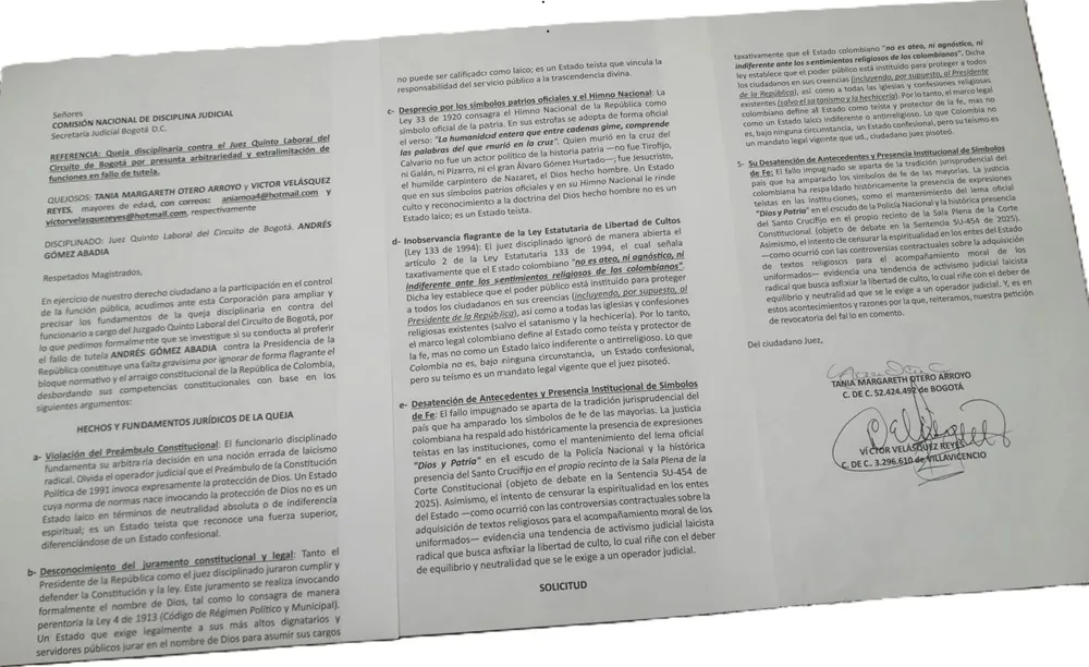 queja contra el juez