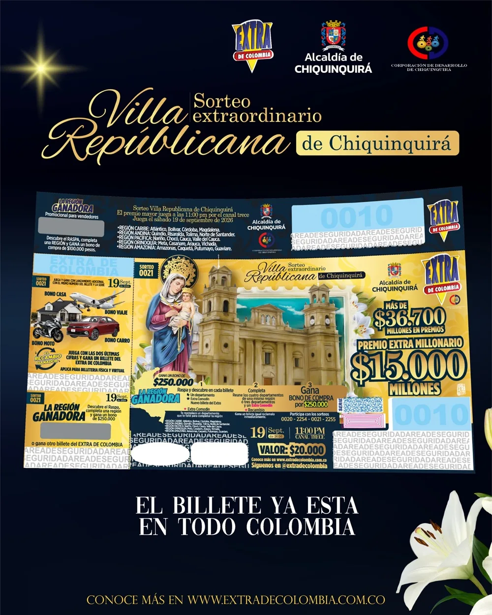 sorteo extra de chiquinquira 19 sept 2026