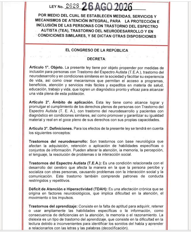 ley 2628 de 2026