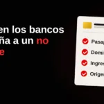 Tarjeta editorial de La Otra Cara con el titular Qué piden los bancos en España a un no residente y una lista de documentos: pasaporte, domicilio, ingresos y origen de fondos